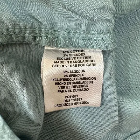 Nat Nast Shorts Men's 30 Chino Slate Green Regular Fit Flat Front Medium Wash - Picture 7 of 7